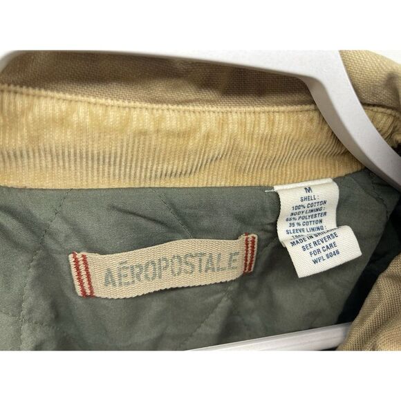Aeropostale Jacket Size Medium Tan Winter Mens Pockets Zip Up - Picture 4 of 7